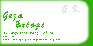 geza balogi business card